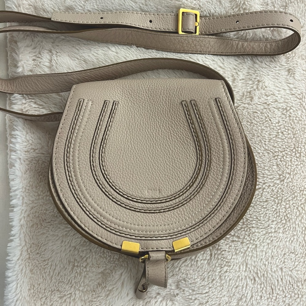 Chloe Marcie Small Light Pink Leather Cross Body Bag
